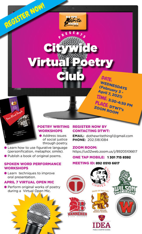 Citywide virtual poetry club information flyer