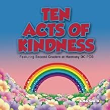 Ten acts of kindness in red font on a book